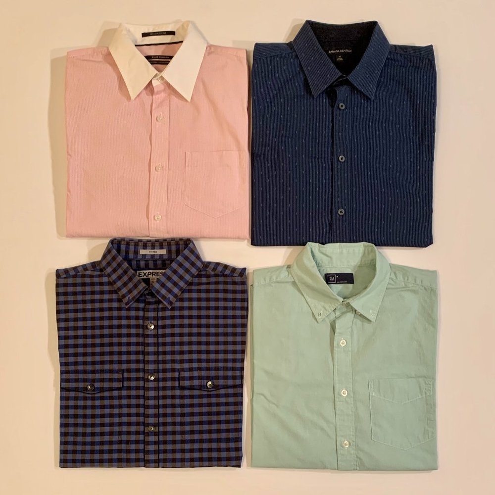 (4) Button Down Long Sleeve Dress Shirts